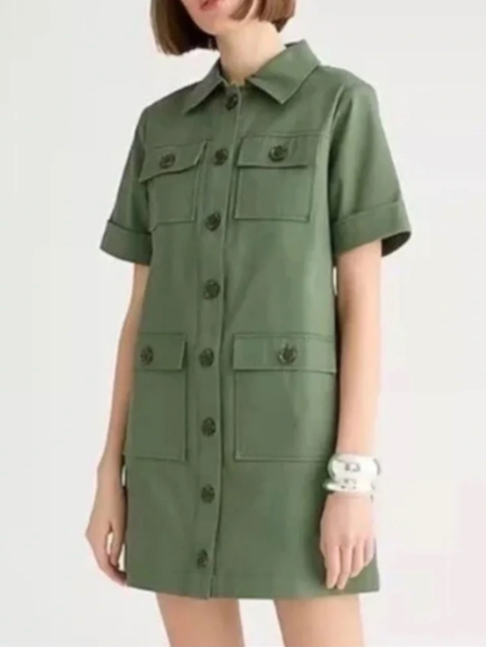 NEW! J.Crew Gamine Shirt-Dress in Stretch Twill Size 0